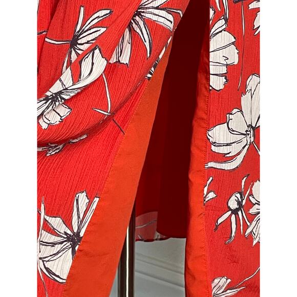 Jason Wu Collective Floral Midi Dress Tie Straps Slit - Picture 9 of 14